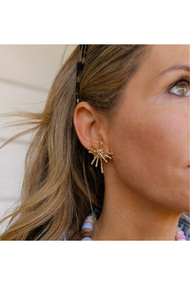 Starburst Gold Studs, Alternate, color, Gold