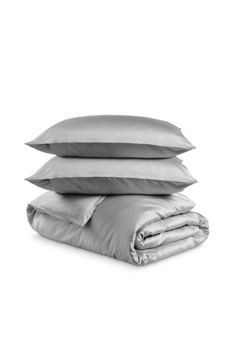 Cooling Rayon Duvet Cover Set, Main, color, Light Grey