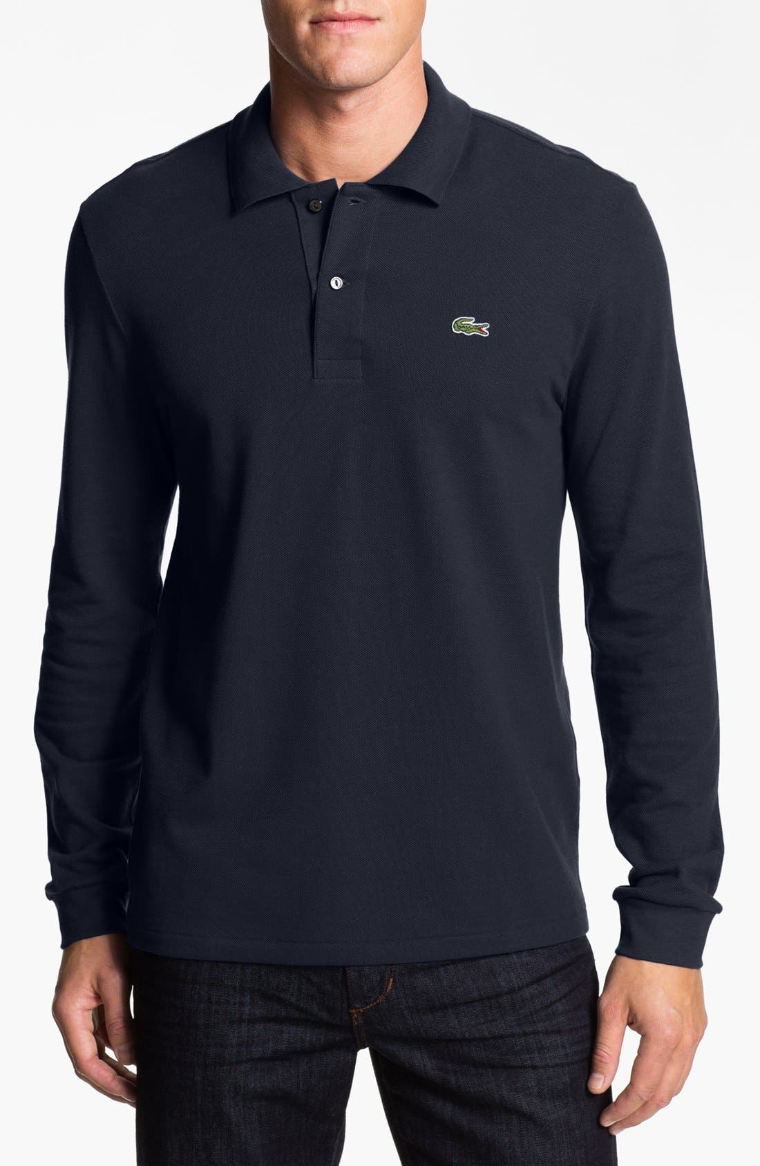 Regular Fit Long Sleeve Pique Polo - image 2