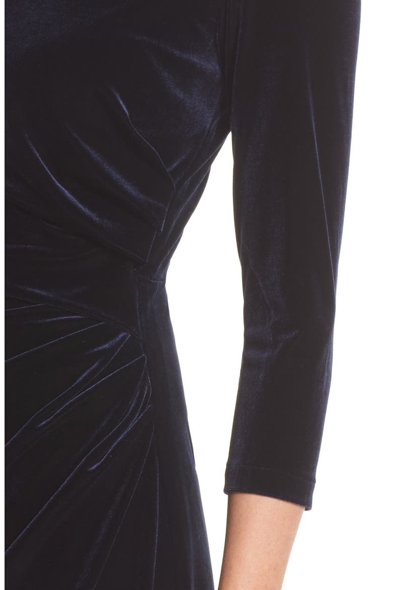 Velvet Sheath Dress, Alternate, color, NAVY