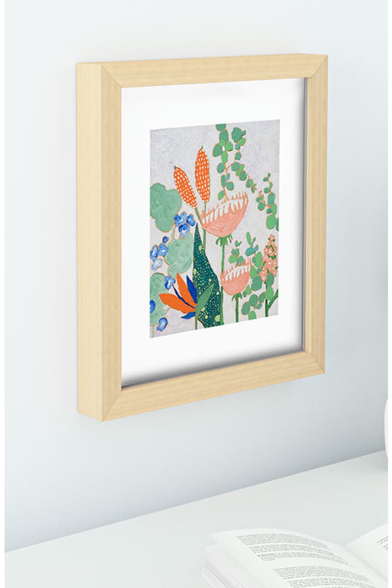 Protea & Birds of Paradise Framed Art Print, Alternate, color, GREEN