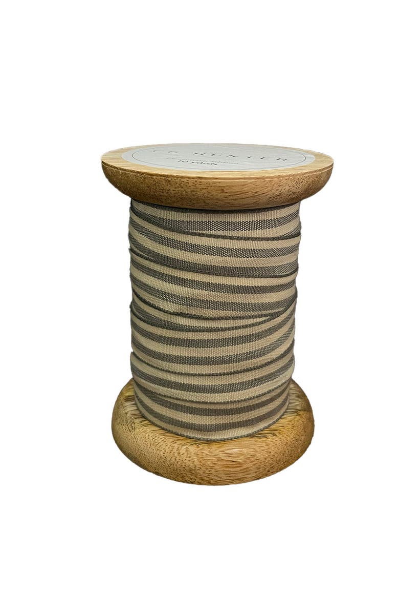 CG Hunter Ribbon in White and Grey, Alternate, color, White And Grey