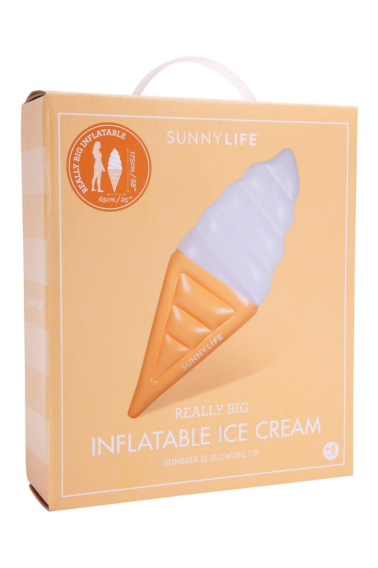 'Really Big' Inflatable Ice Cream Pool Floatie, Alternate, color, WHITE