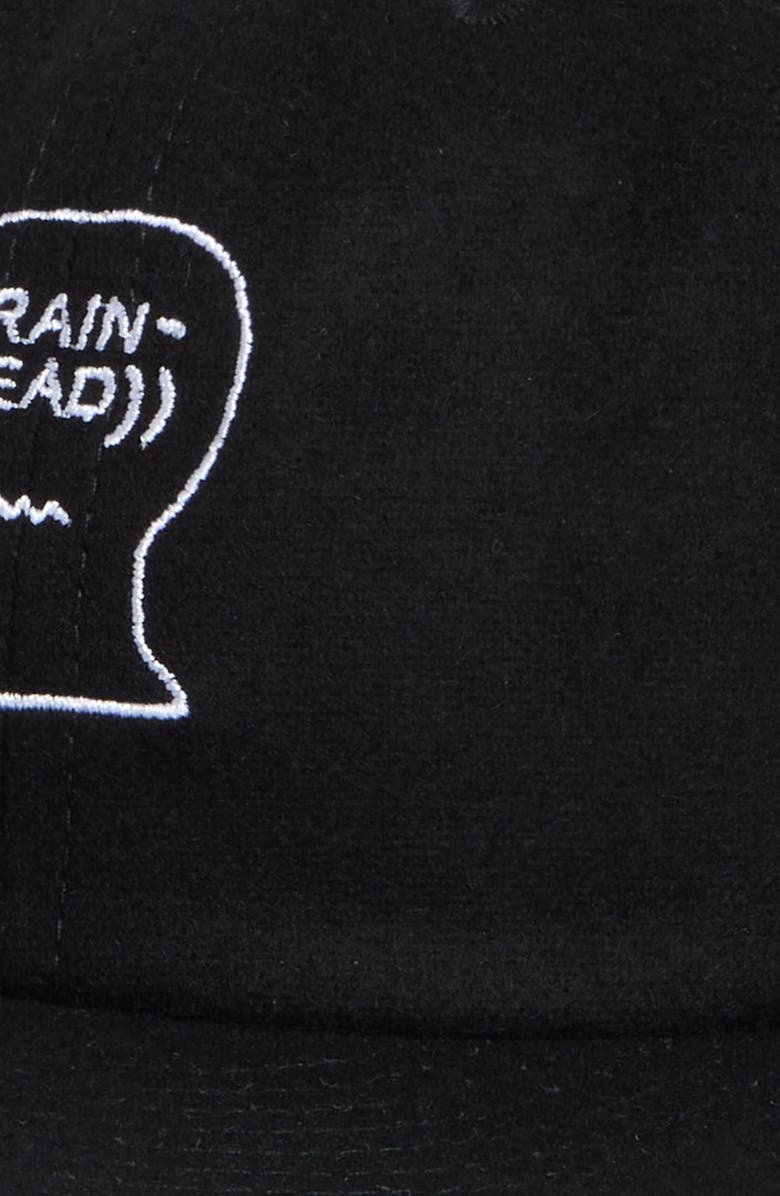 Brain Dead Embroidered Logohead Wool Blend Flannel Adjustable Baseball Cap, Alternate, color, Black