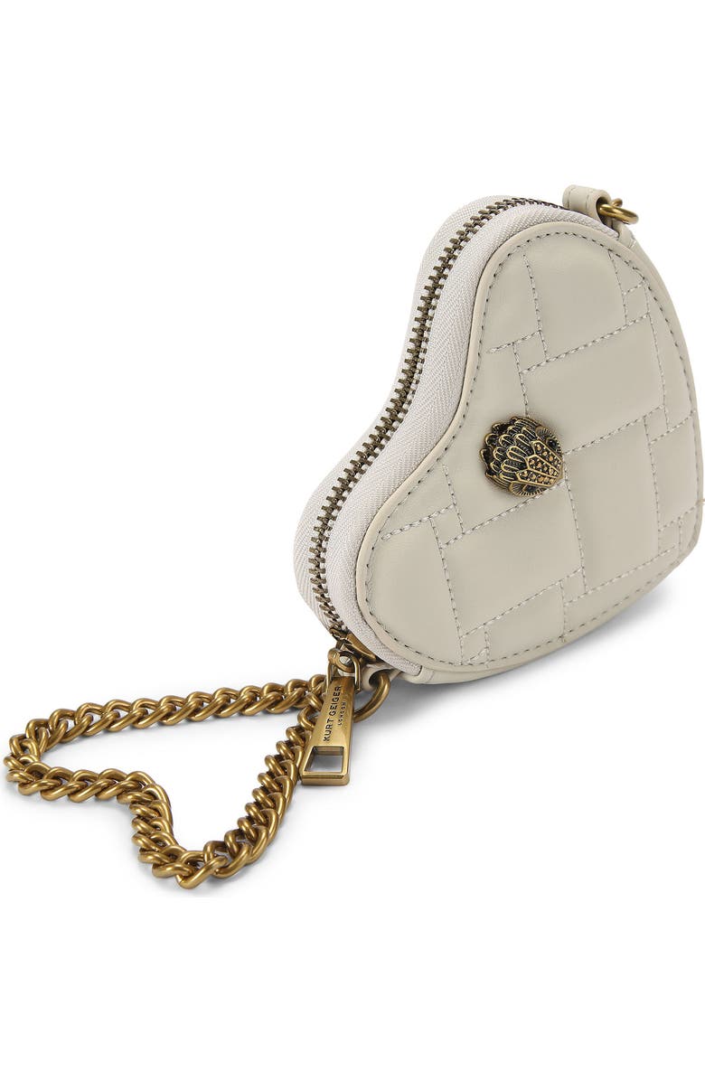 Kurt Geiger London Micro Heart Leather Crossbody Bag, Alternate, color, Natural