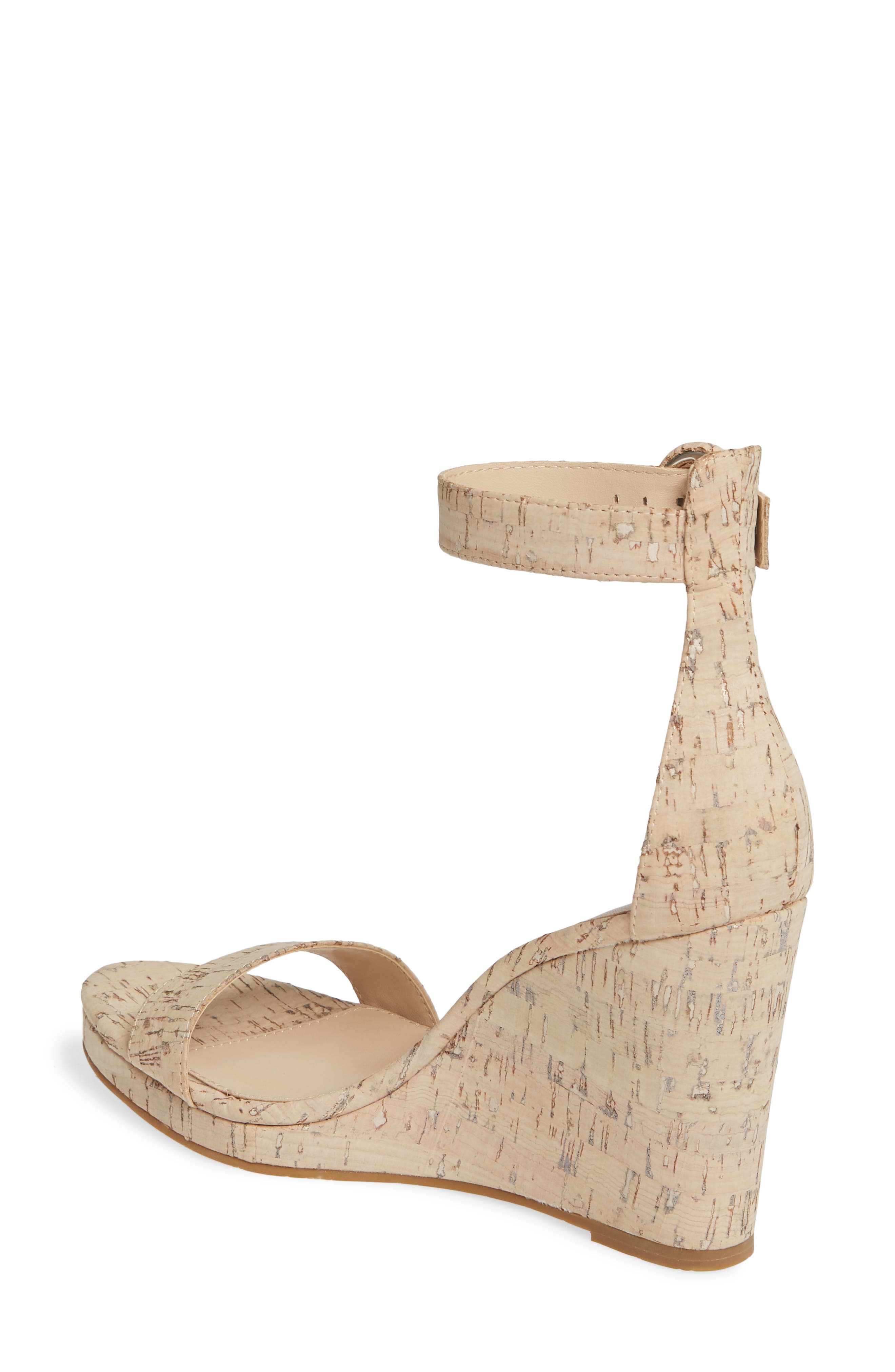 Nisha Wedge Sandal, Alternate, color, BEIGE WASHED CORK