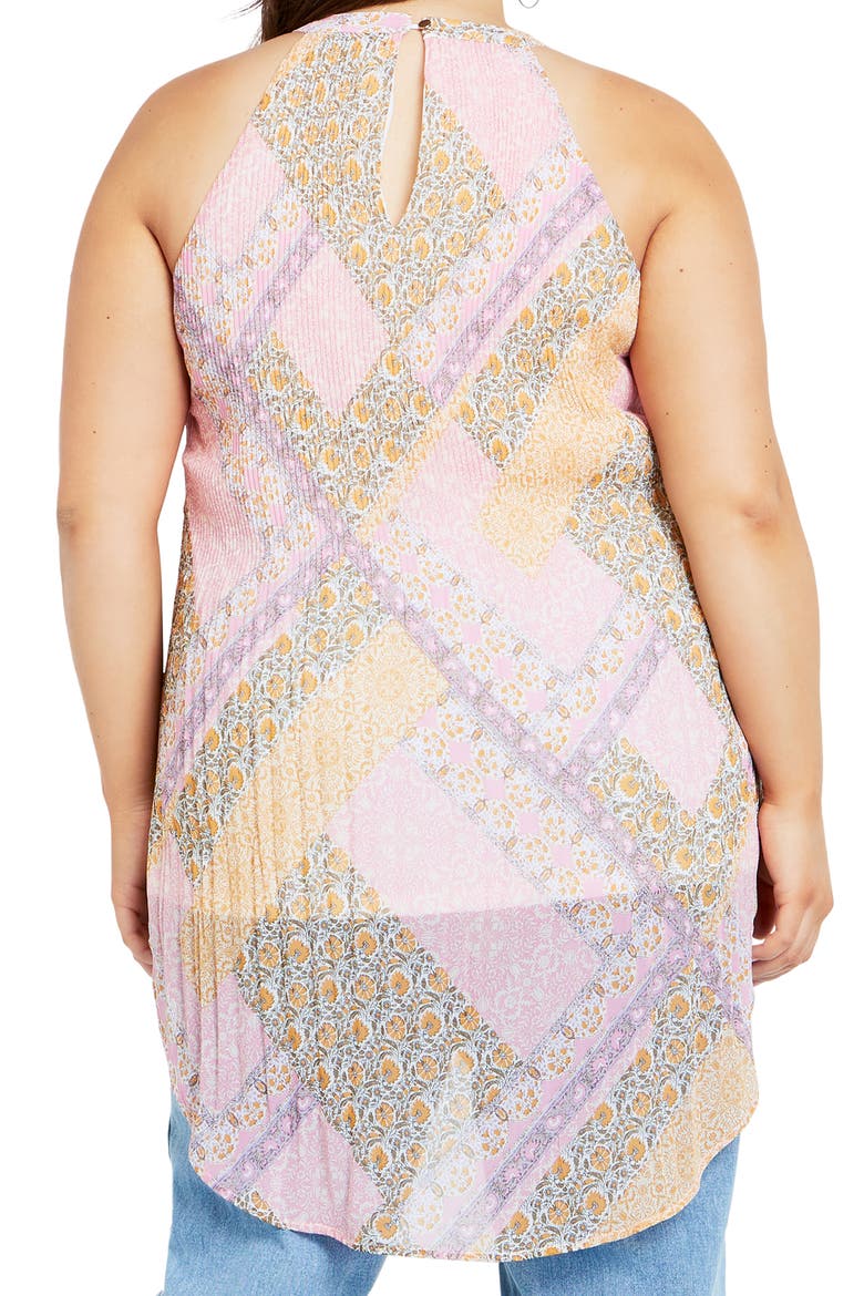 Kayla Pleated High-Low Top, Alternate, color, PRINT