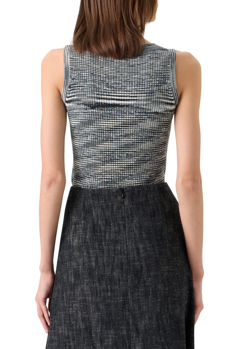 Space Dye Merino Wool Rib Sweater Tank, Alternate, color, BLACK-CREAM