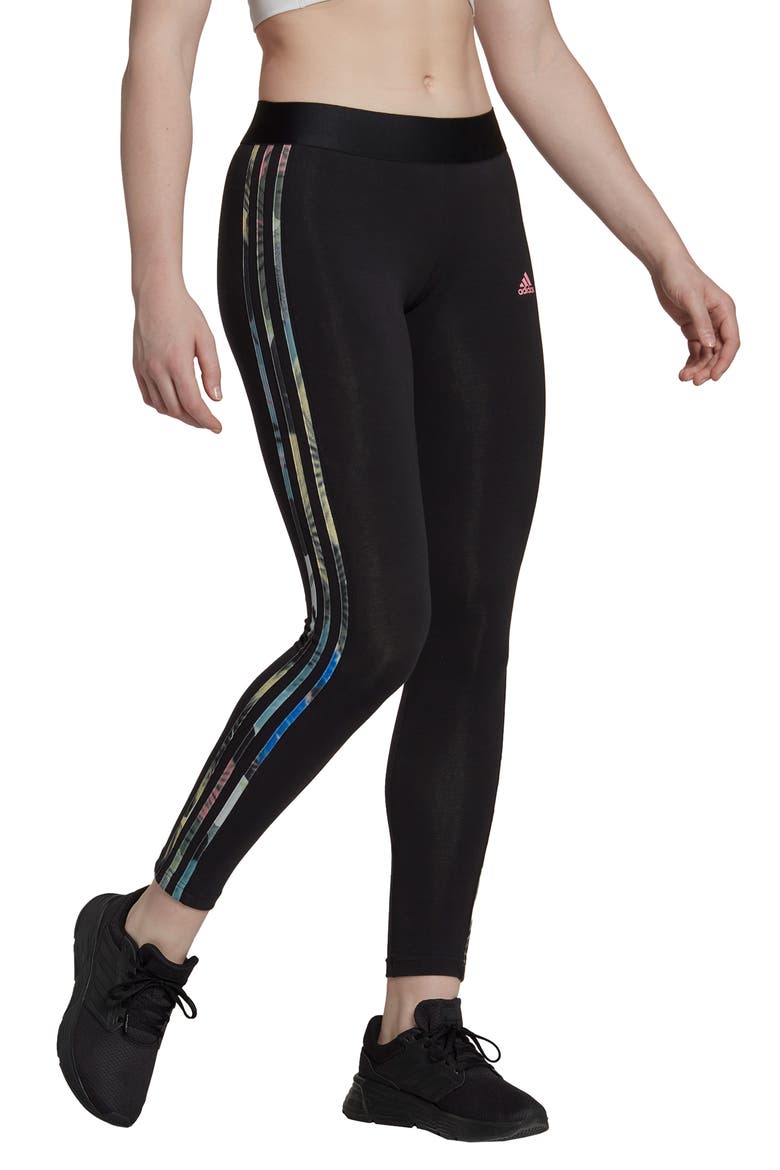 Classic Striped Stirup Leggings, Alternate, color, BLACK/ BLISS PINK