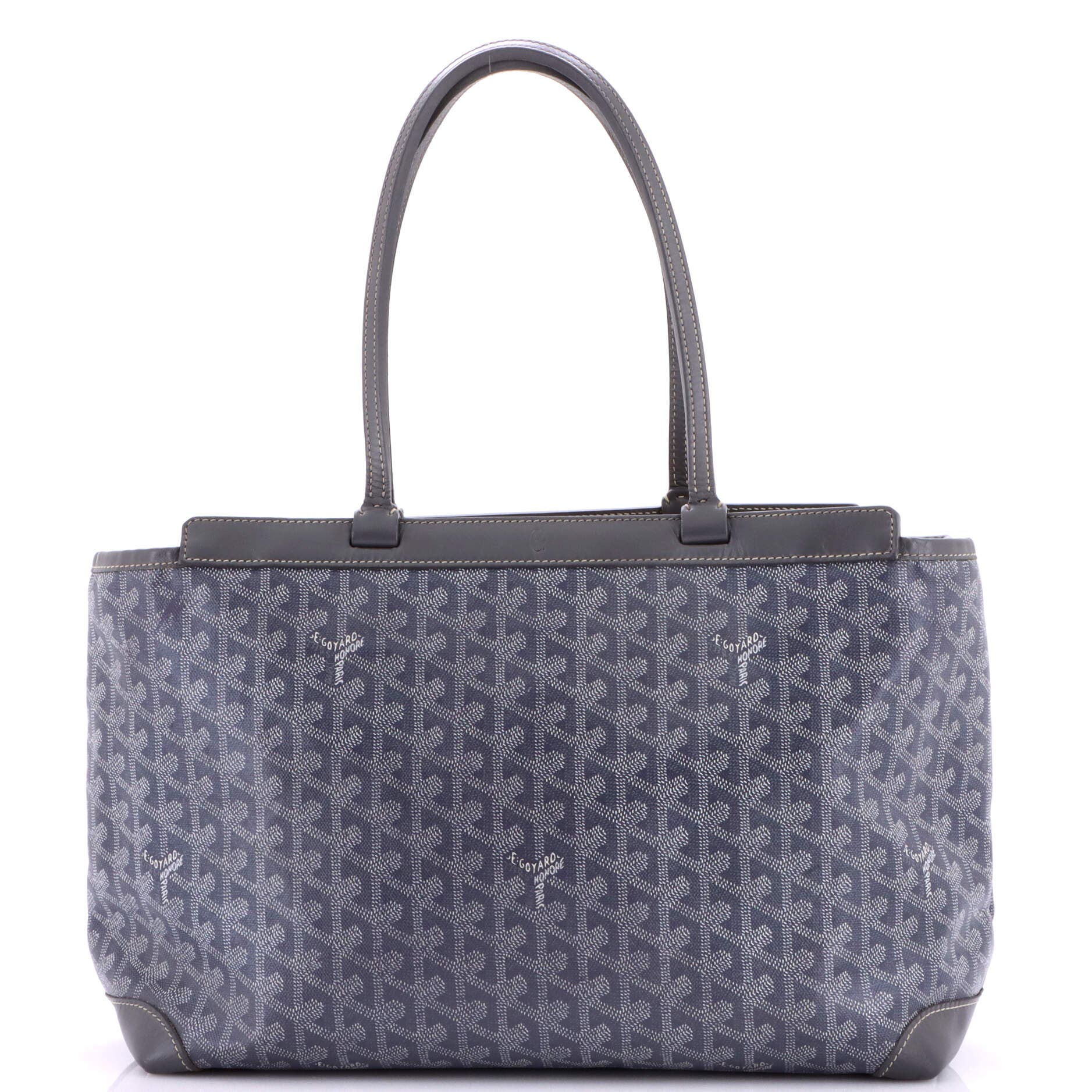 Pre-Owned Goyard Bellechasse Bag Coated Canvas PM, Main, color, Gray