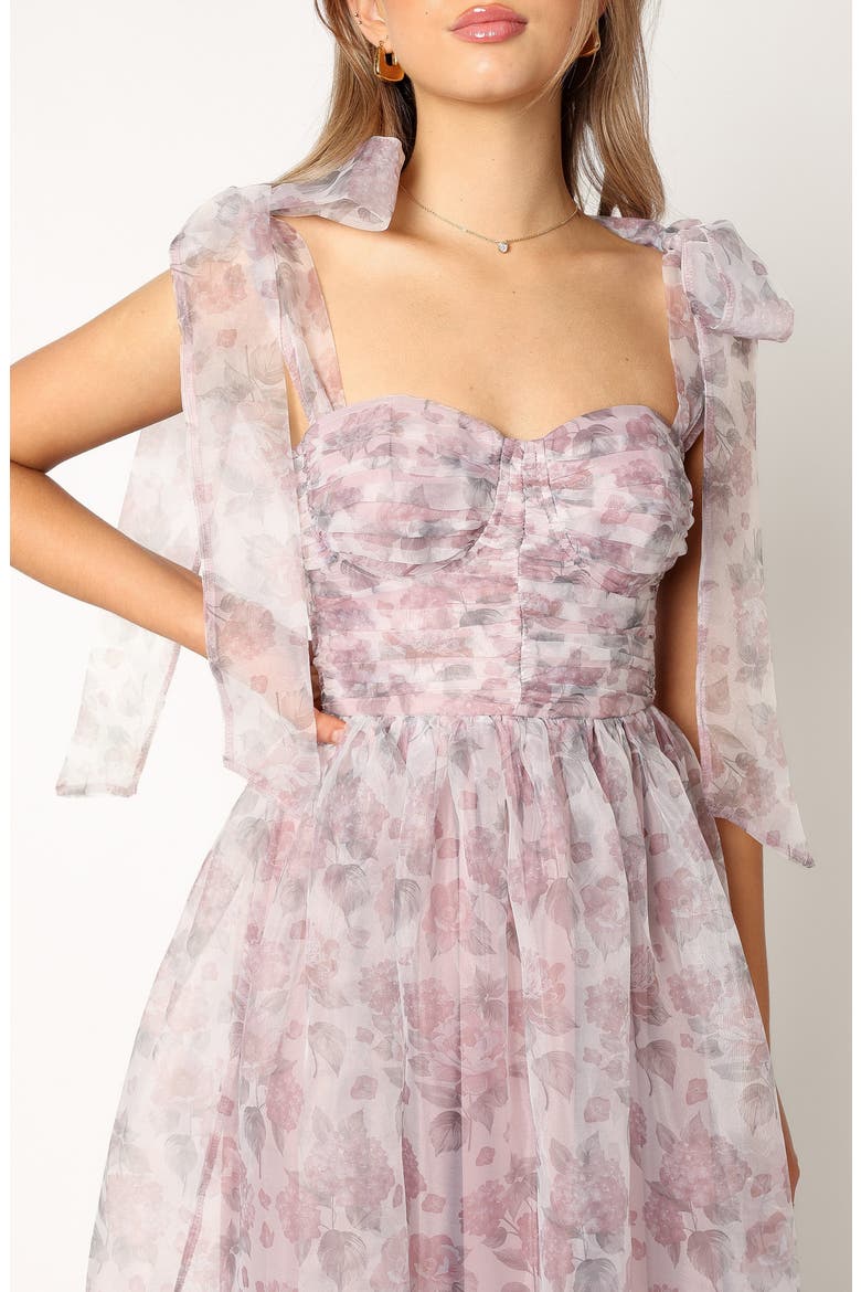 Floret Bow Strap Midi Sundress, Alternate, color, DARK PURPLE