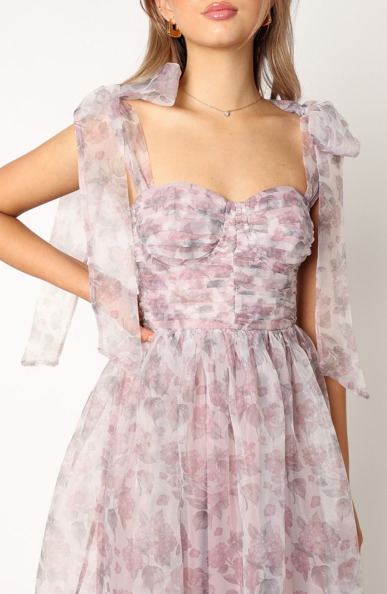 Petal & Pup Floret Bow Strap Midi Sundress, Alternate, color, Dark Purple