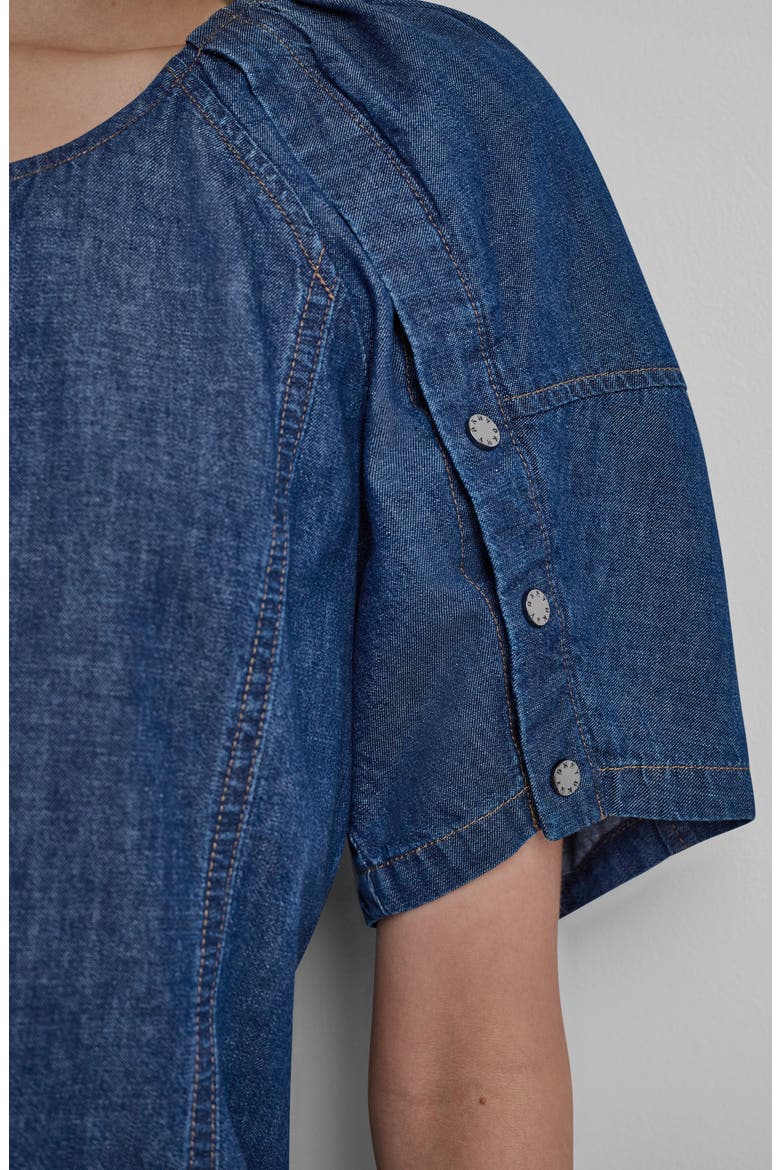 Crosby Lantern Sleeve Denim Top, Alternate, color, CROSBY WASH