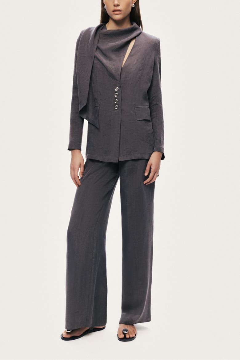 Relaxed Wide-Leg Pants, Alternate, color, Anthracite