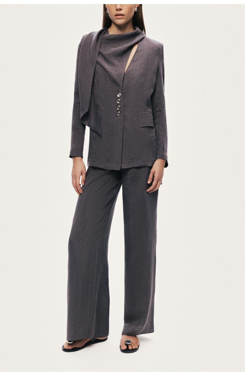 Nocturne Relaxed Wide-Leg Pants, Alternate, color, Anthracite