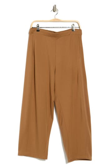 Max Studio Ponte Barrel Pants In Brown