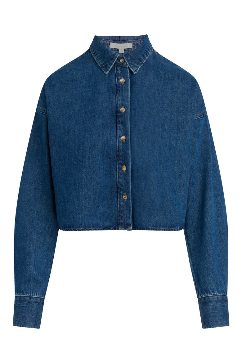 The Crop Ex-Boyfriend Denim Shirt, Alternate, color, DEERFIELD