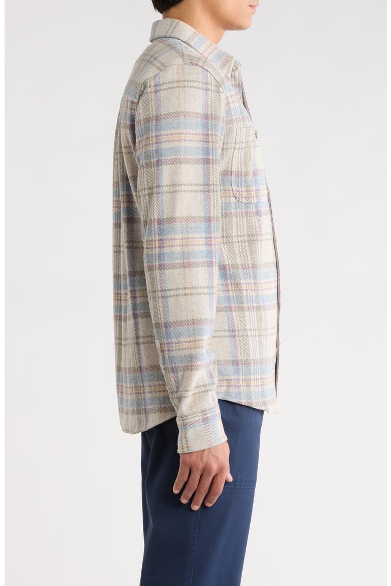 Pacifica Plaid Stretch Twill Button-Up Overshirt, Alternate, color, GREY PLAID