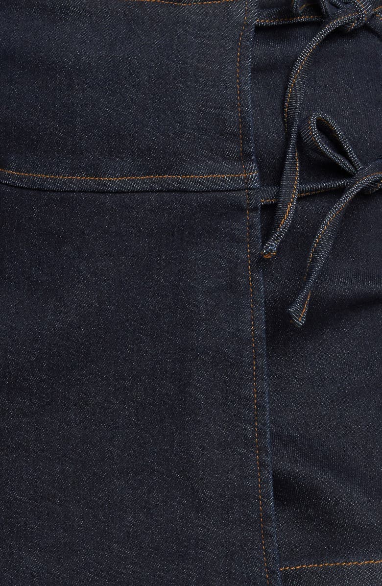 FLYING TOMATO Tie Front Denim Skort, Alternate, color, Dark Indigo