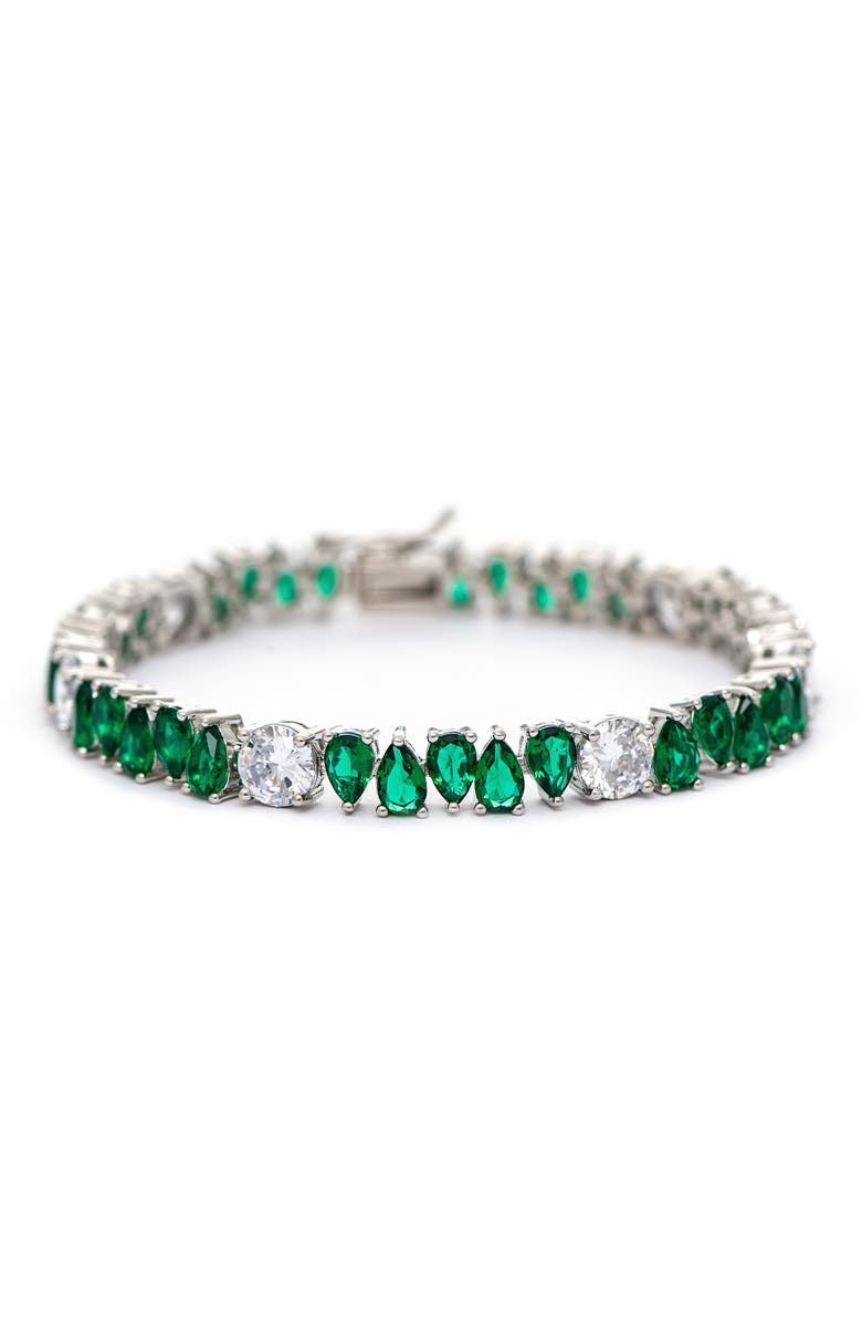 RIVKA FRIEDMAN Emerald Crystal & CZ Bracelet, Main, color, 