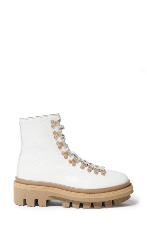 Allsaints Wanda Genuine Shearling Lug Sole Combat Boot In White
