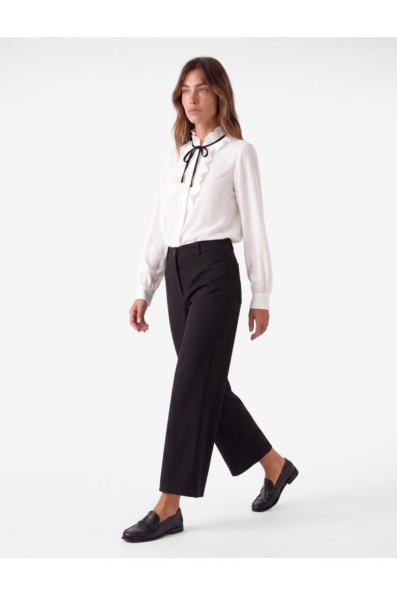 Straight Fit Tailored Trousers, Alternate, color, BLACK