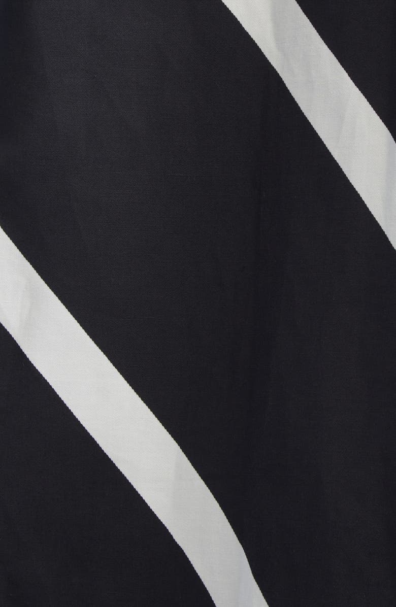 Marimekko Heitto Basso Cotton & Linen Button-Up Shirt, Alternate, color, Black Off White