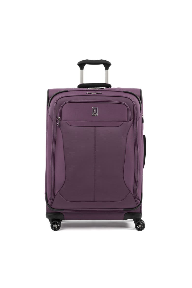 Tourlite Softside Expandable 25" Medium Checked Spinner Luggage, Main, color, Deep Purple
