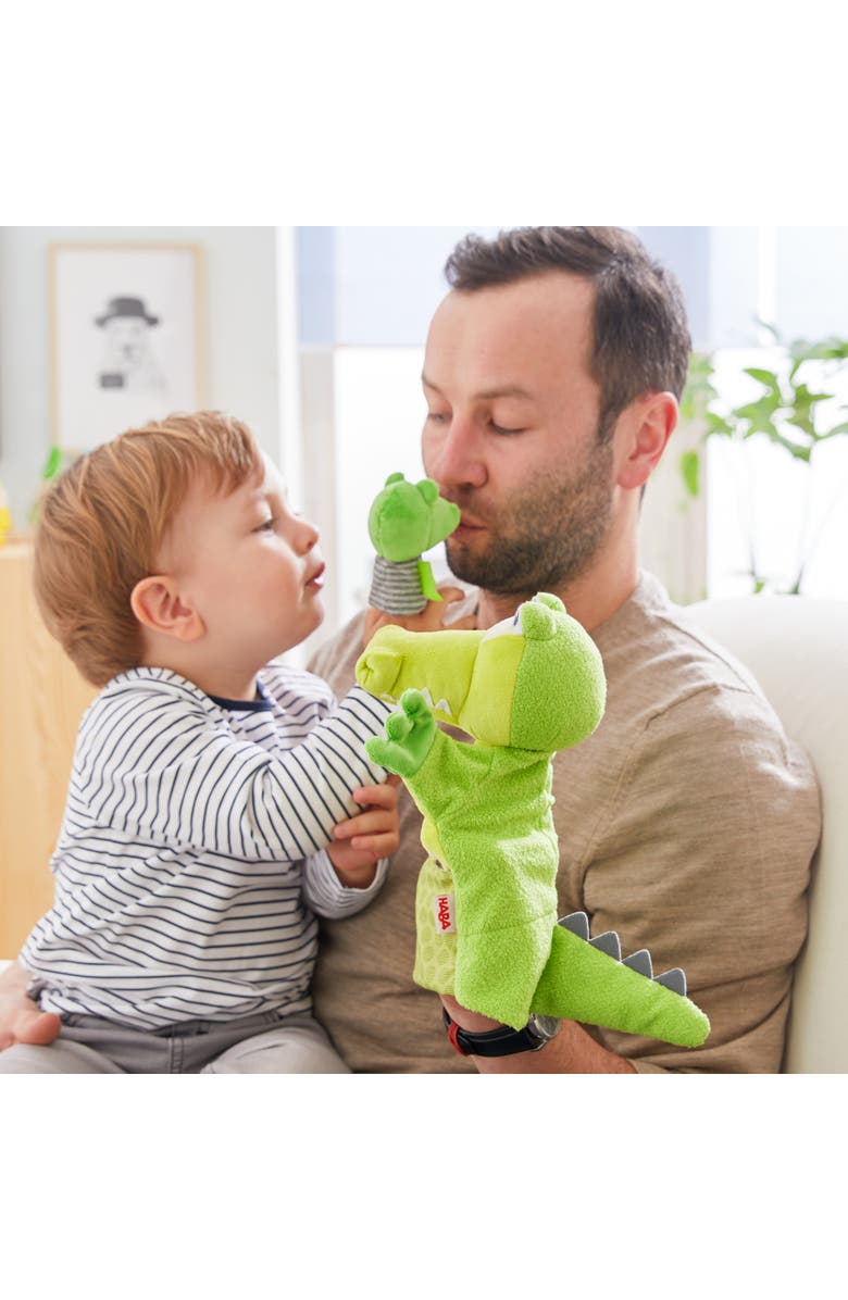 HABA Crocodile & Baby Finger Puppet Set - Hand Puppets for Kids - Toddler Pretend Play and Puppet Theater Toddler Activities and Learning Toys, Alternate, color, 