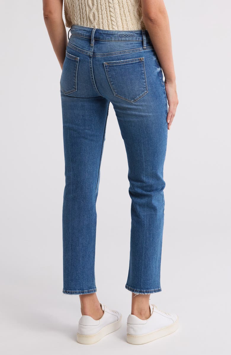 Vigoss Marley Mid Rise Straight Leg Jeans, Alternate, color, Medium Wash