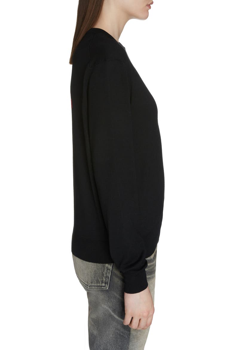 Interlocking BB Logo Wool Sweater, Alternate, color, BLACK/ RED