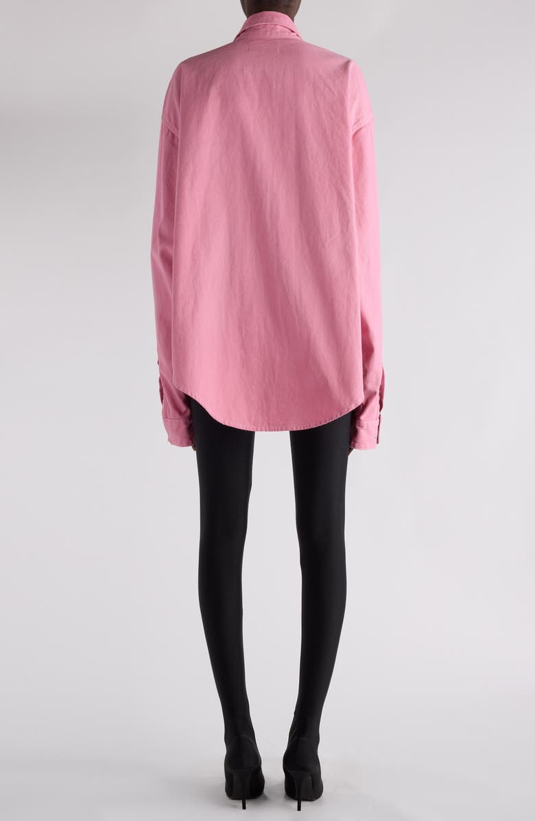 Balenciaga Cocoon Oversize Cotton Poplin Button-Up Shirt, Alternate, color,