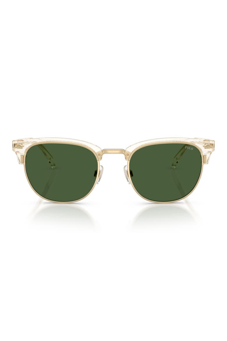 53mm Round Sunglasses, Main, color, TRANSPARENT YELLOW / GREEN