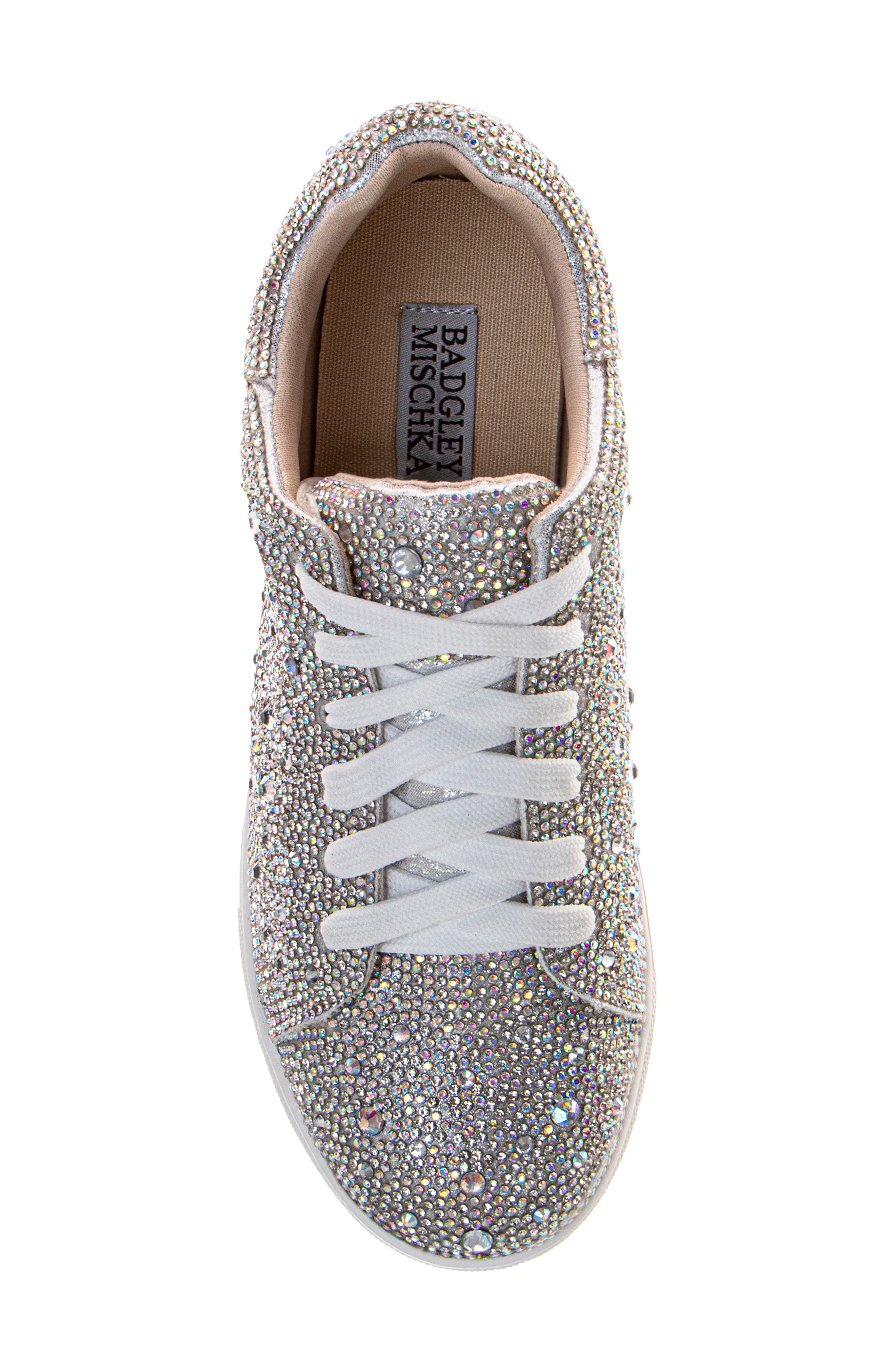 Kids' Glitzy Sneaker, Alternate, color, SILVER