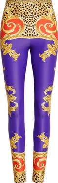 Versace Cheetah Barocco Print Leggings