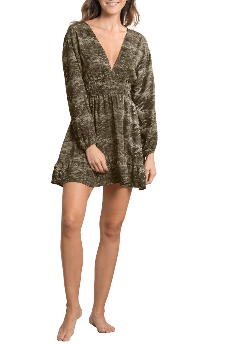 Maaji Python Print Kassidy Cover-Up Dress, Main, color, 
