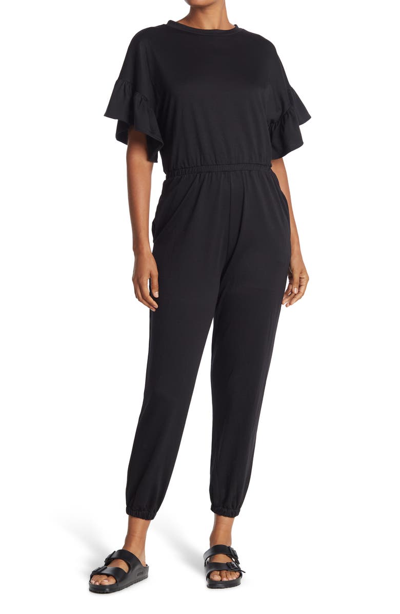 ONE ONE SIX Ruffle Short Sleeve Jogger Jumpsuit, Main, color, 