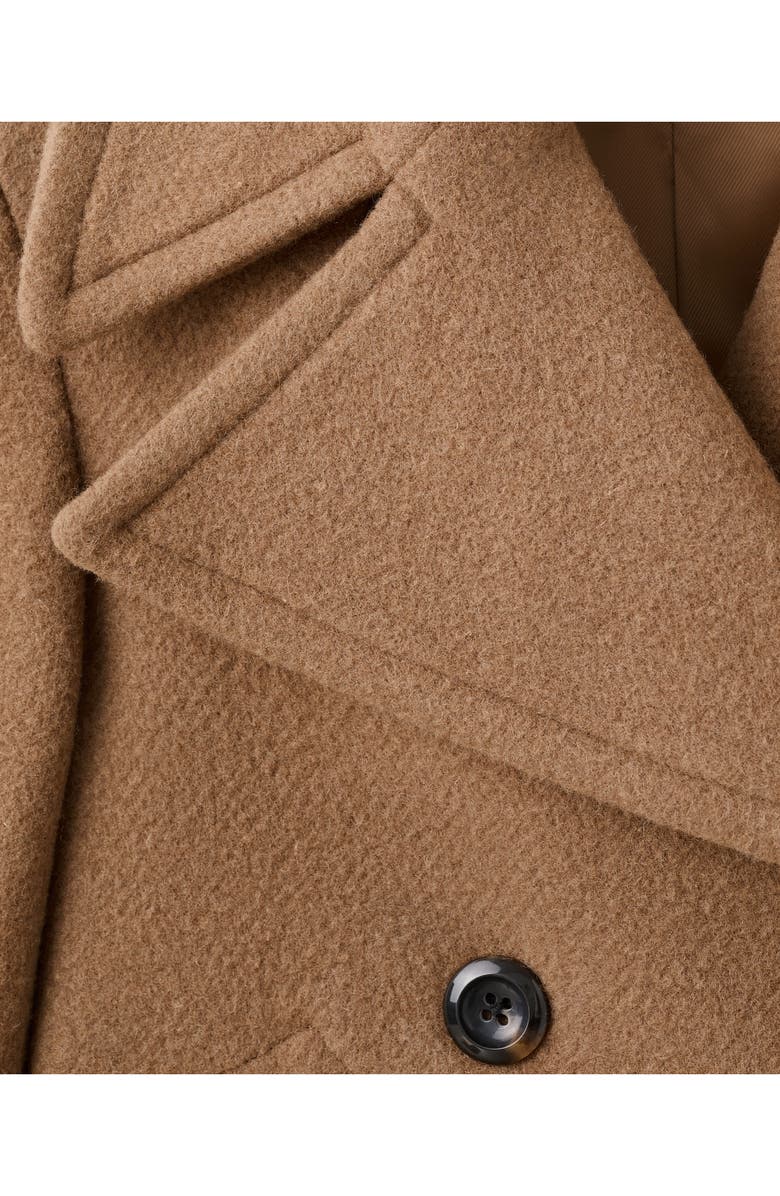 MANGO Manteco Double Breasted Wool Blend Coat, Alternate, color, Medium Brown