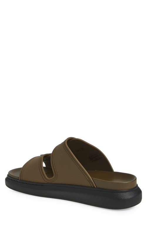 Alexander Mcqueen Mcqueen Oversized Hybrid Slide Sandal In Pewter Black Gunmetal