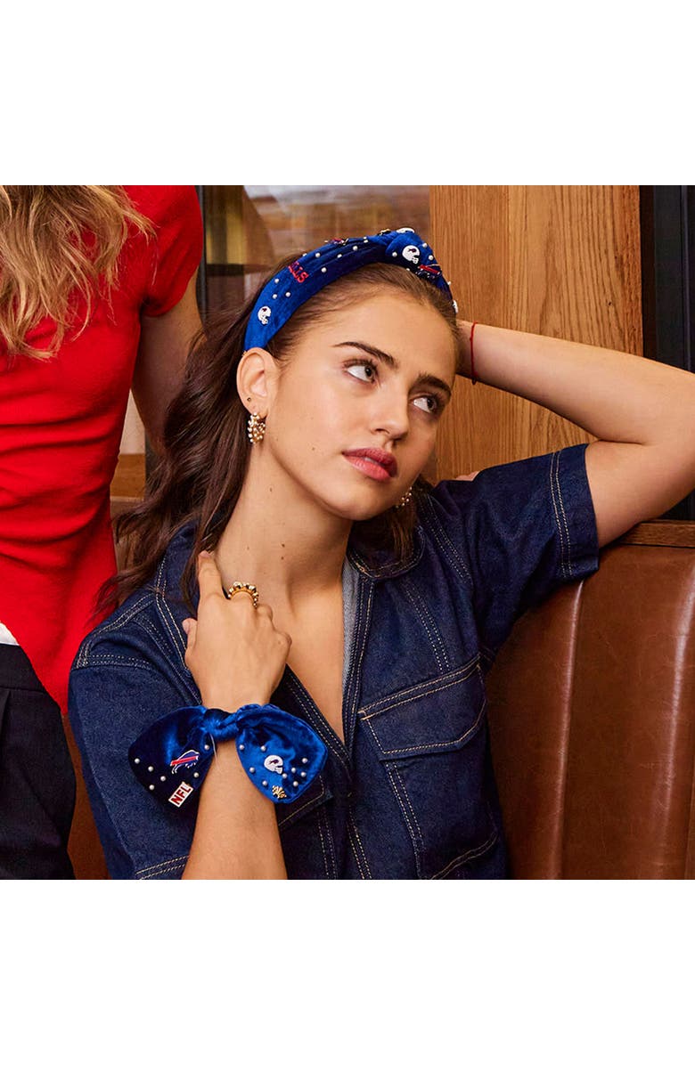 Lele Sadoughi Buffalo Bills Bow Scrunchie, Alternate, color, Buffalo Blue 400