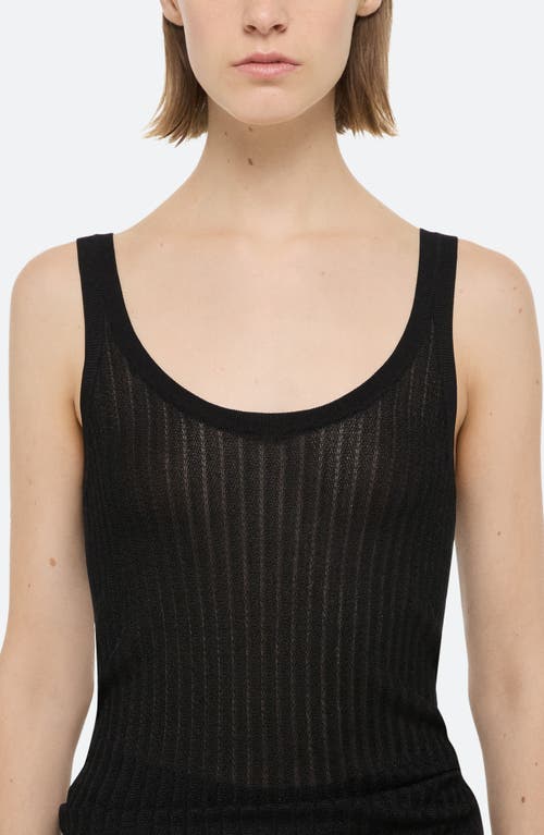 Helmut Lang Pointelle Tank In Black - 001