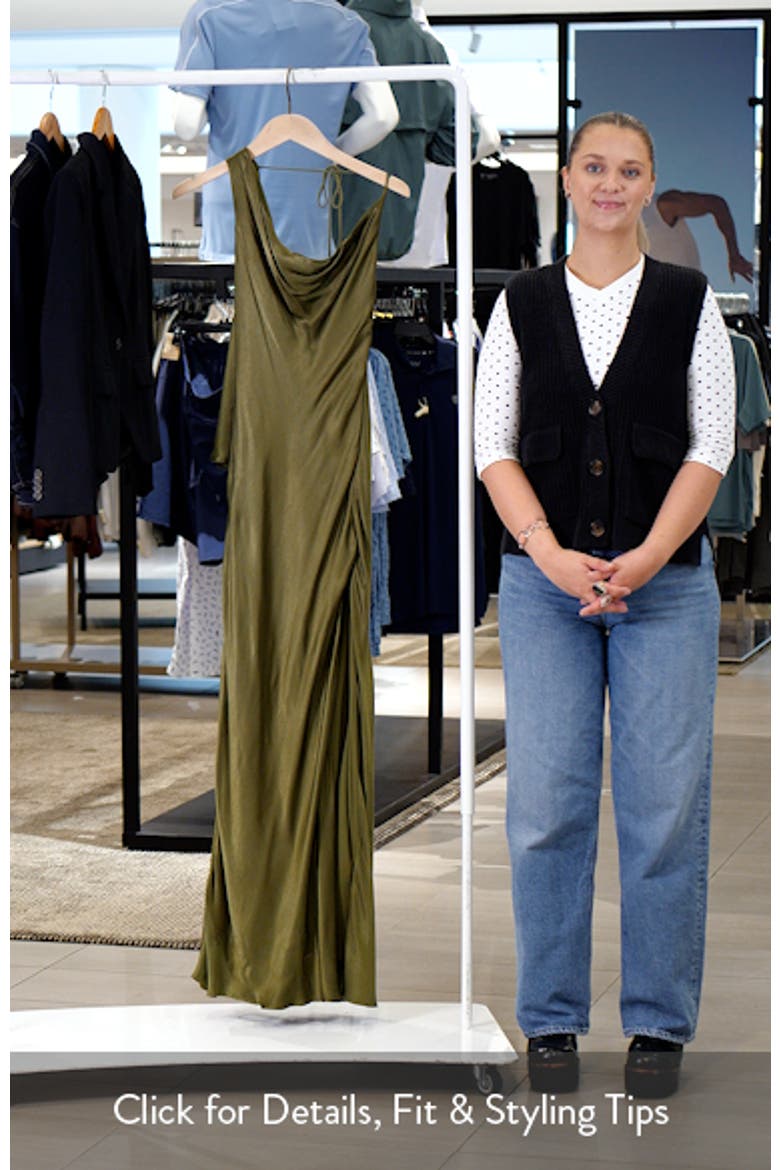 Anastasia Satin Maxi Halter Dress video