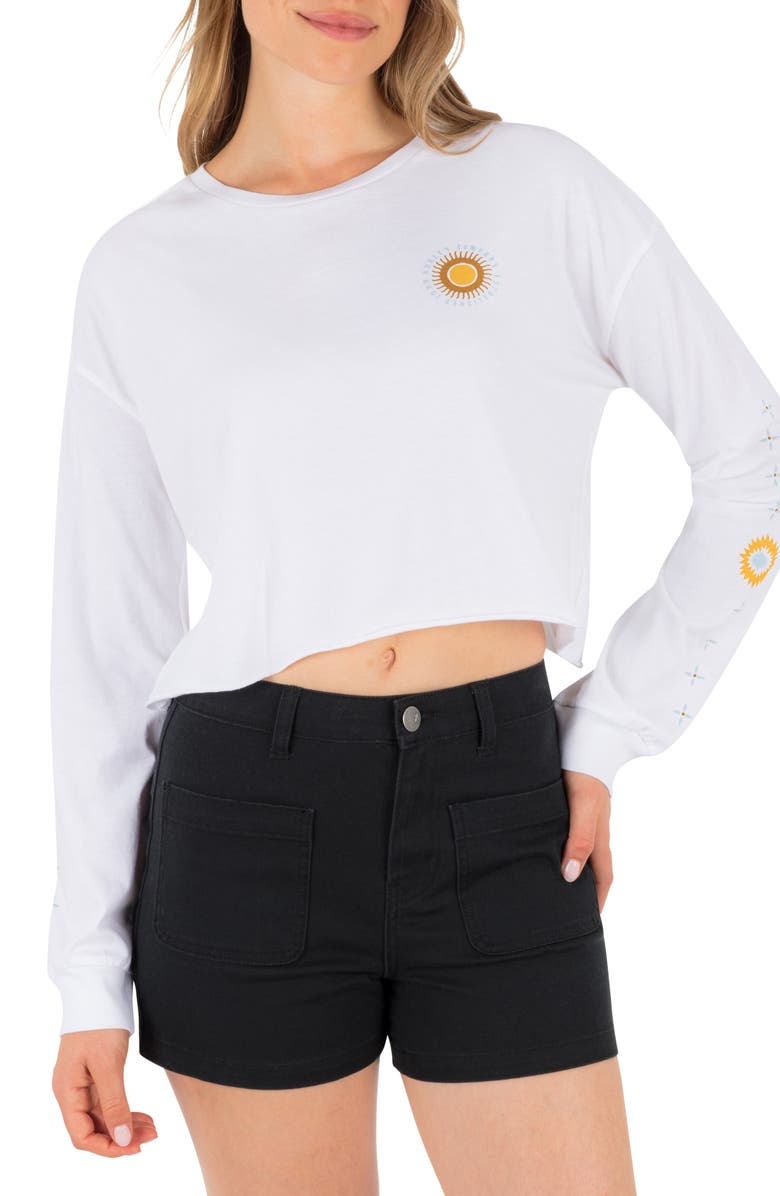 Hurley Eagle High Long Sleeve Graphic T-Shirt, Main, color, White