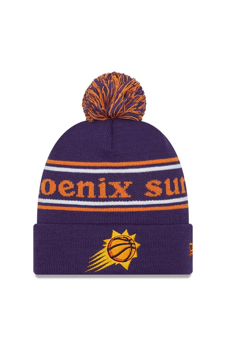 New Era Men's New Era Purple Phoenix Suns Marquee Cuffed Knit Hat with Pom, Main, color, 