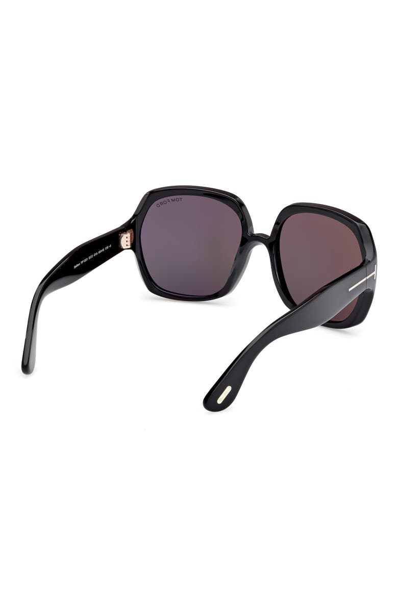 54mm Square Sunglasses, Alternate, color, SHINY BLACK / SMOKE