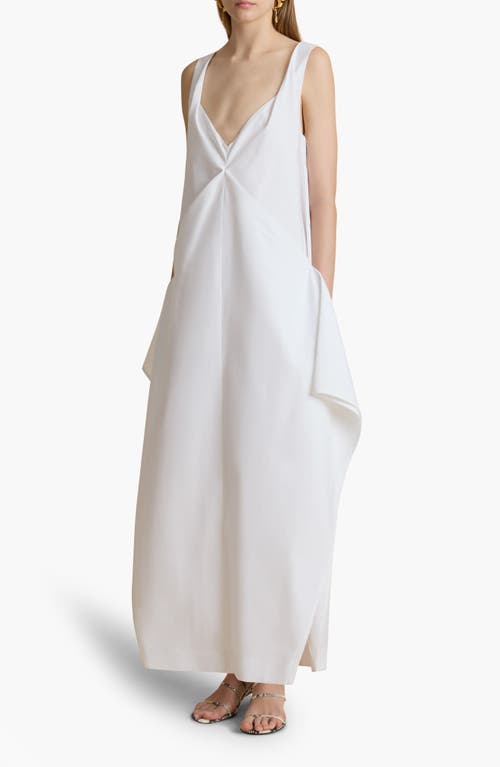 Khaite Kenith Cotton Poplin Dress In White