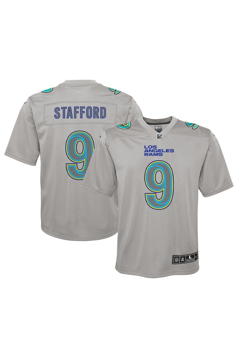Youth Nike Matthew Stafford Gray Los Angeles Rams Atmosphere Game Jersey, Main, color, Gray