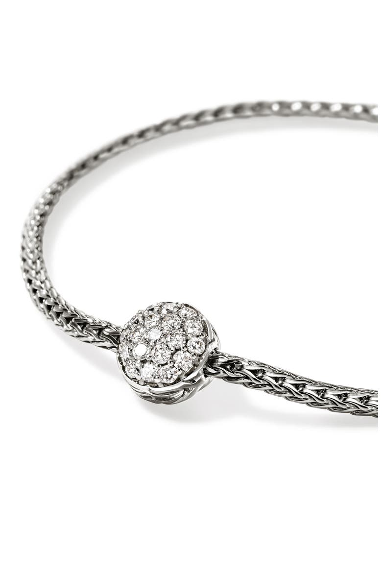 JH Essential Pavé Bracelet, Diamonds, Alternate, color, SILVER