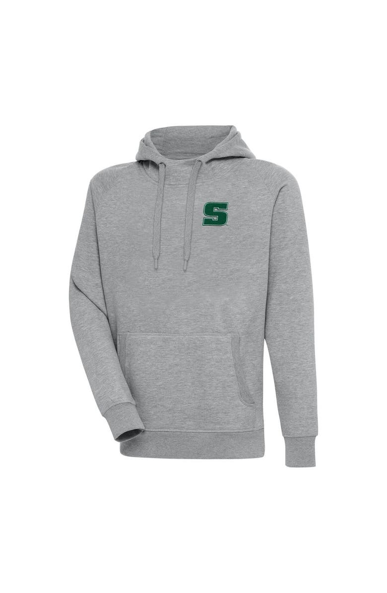 ANTIGUA Men's Antigua Heather Gray Slippery Rock Pride Victory Pullover Hoodie, Main, color, Heather Gray