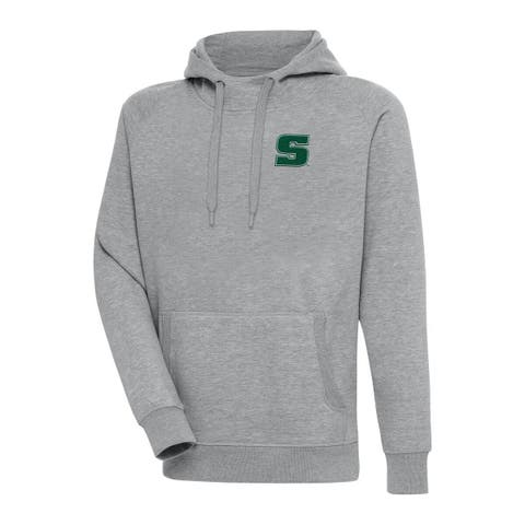 Men's Antigua  Heather Gray Slippery Rock Pride  Victory Pullover Hoodie